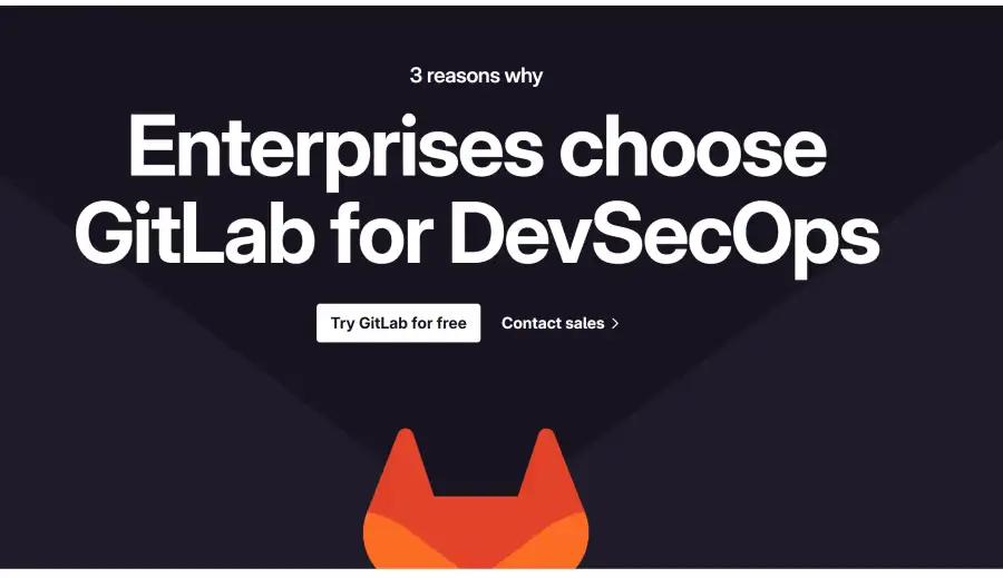 Screenshot of GitLab website