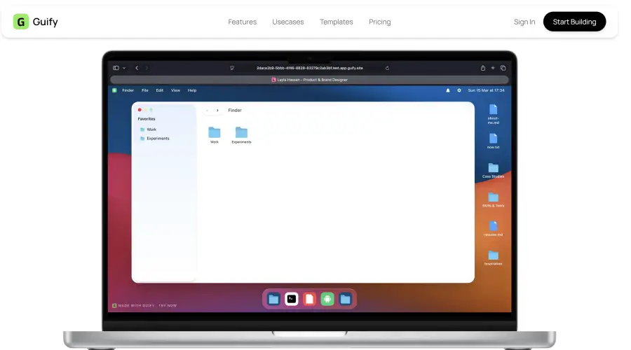 Screenshot of Guify website